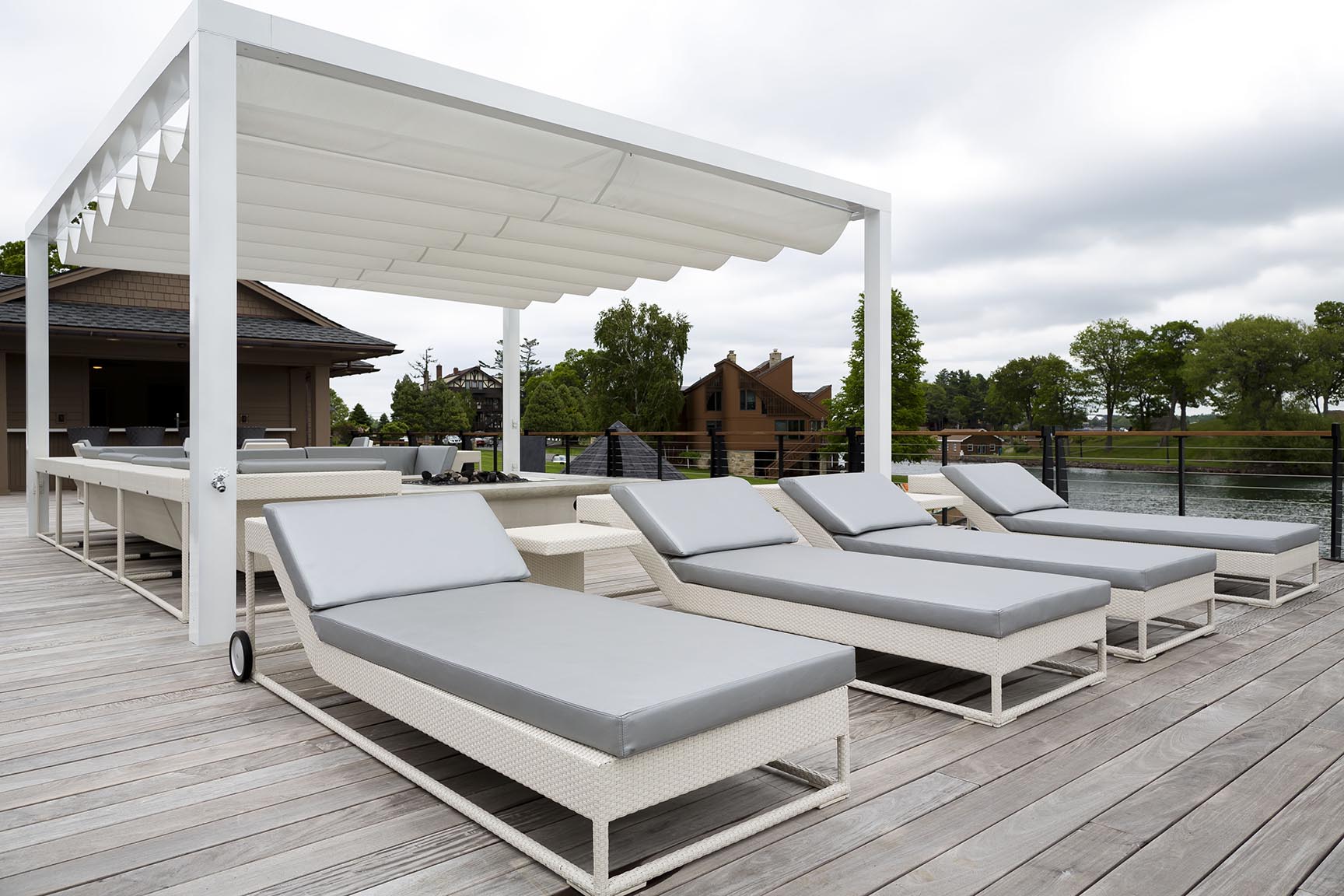 Boathouse design blending into natural 1000 Islands surroundings
