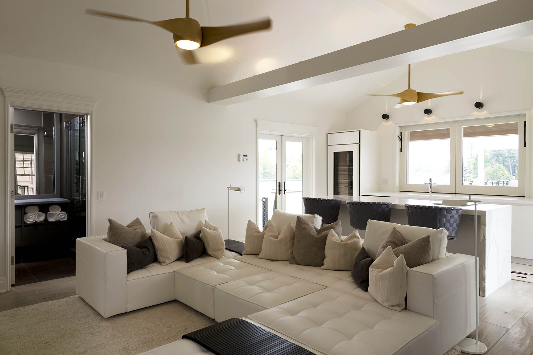 Furnishings selected for low maintenance in remote island location