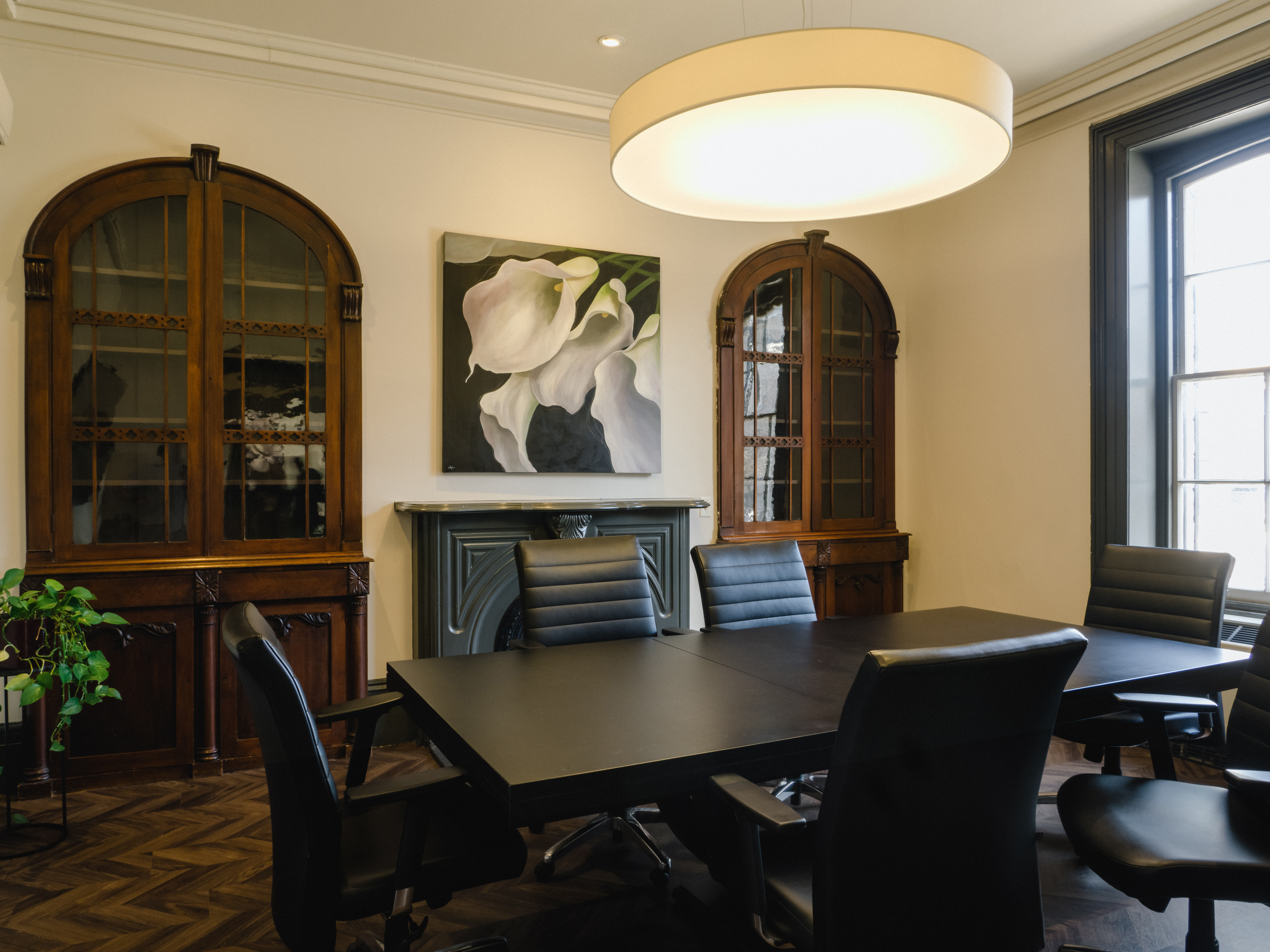 Modern boardroom design within historic Kingston structure by William Coverdale