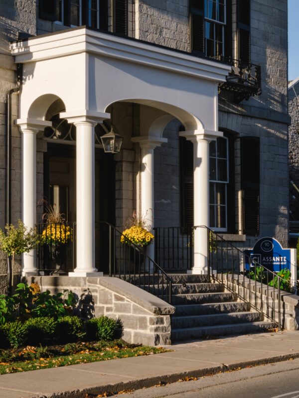 Renovated heritage office with new classical entry portico