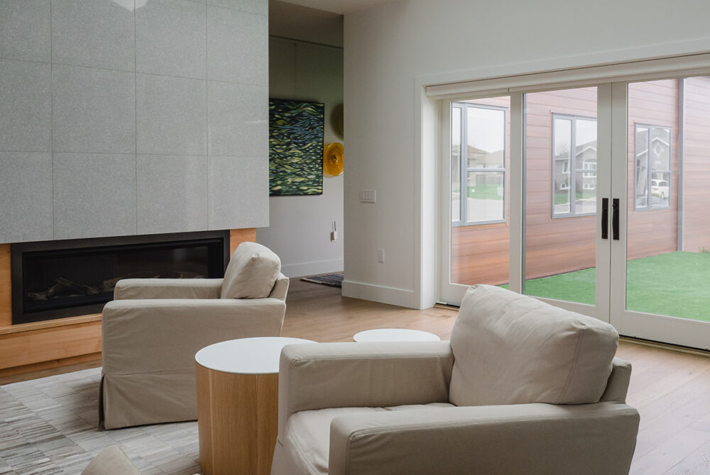 Living space with skylights