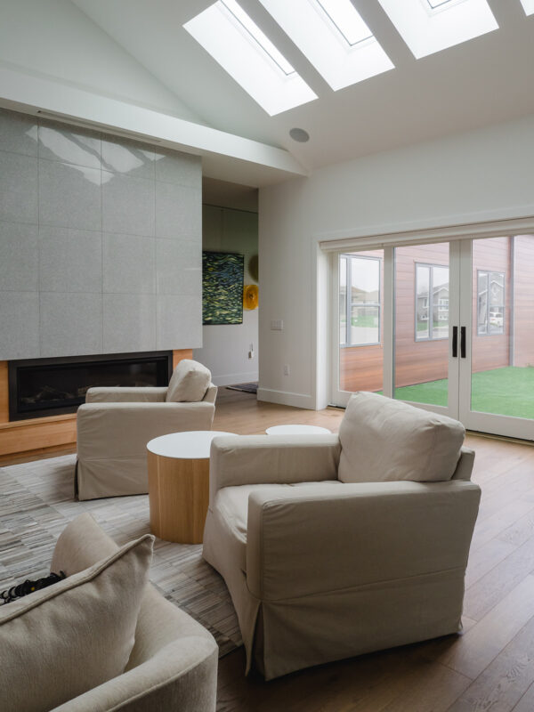 Living space with skylights