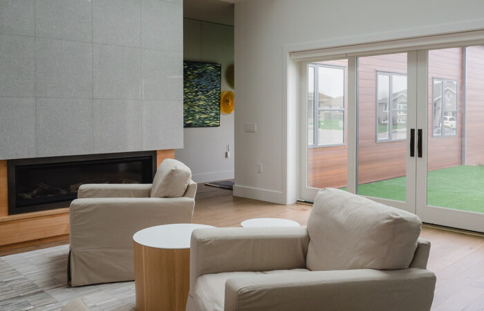 Living space with skylights