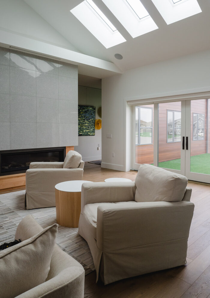 Living space with skylights