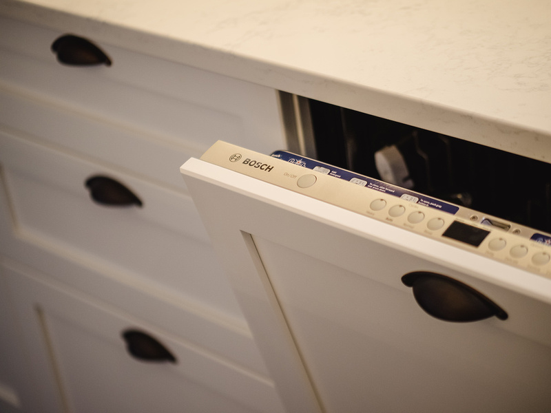 integrated dishwasher with open door